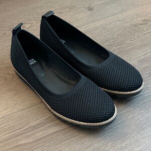Black Woven Women's Slip-On Shoes